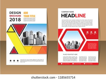 Brochure template layout, cover design annual report, magazine, flyer or booklet in A4 with blue geometric shapes on polygonal background