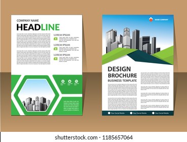 Brochure template layout, cover design annual report, magazine, flyer or booklet in A4 with blue geometric shapes on polygonal background
