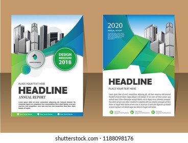 Brochure template layout, cover design annual report, magazine, flyer or booklet in A4 with blue geometric shapes on polygonal background