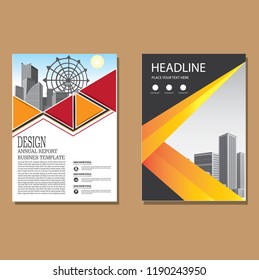 Brochure template layout, cover design annual report, magazine, flyer or booklet in A4 with blue geometric shapes on polygonal background