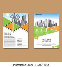 Brochure template layout, cover design annual report, magazine, flyer or booklet in A4 with blue geometric shapes on polygonal background