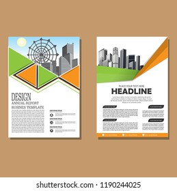 Brochure template layout, cover design annual report, magazine, flyer or booklet in A4 with blue geometric shapes on polygonal background