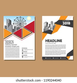 Brochure template layout, cover design annual report, magazine, flyer or booklet in A4 with blue geometric shapes on polygonal background
