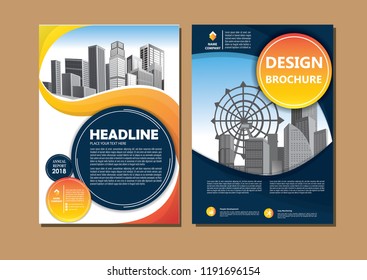 Brochure template layout, cover design annual report, magazine, flyer or booklet in A4 with blue geometric shapes on polygonal background