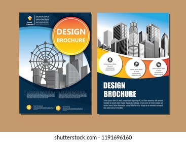 Brochure template layout, cover design annual report, magazine, flyer or booklet in A4 with blue geometric shapes on polygonal background