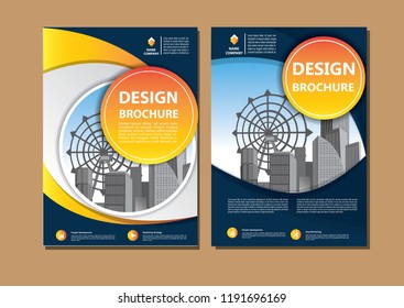 Brochure template layout, cover design annual report, magazine, flyer or booklet in A4 with blue geometric shapes on polygonal background