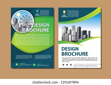 Brochure template layout, cover design annual report, magazine, flyer or booklet in A4 with blue geometric shapes on polygonal background