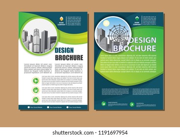 Brochure template layout, cover design annual report, magazine, flyer or booklet in A4 with blue geometric shapes on polygonal background