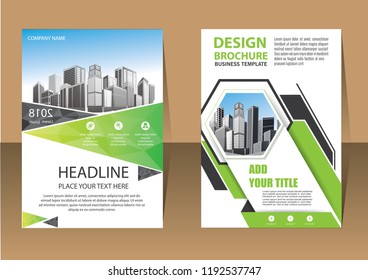 Brochure template layout, cover design annual report, magazine, flyer or booklet in A4 with blue geometric shapes on polygonal background