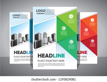 Brochure template layout, cover design annual report, magazine, flyer or booklet in A4 with blue geometric shapes on polygonal background