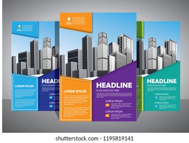 Brochure template layout, cover design annual report, magazine, flyer or booklet in A4 with blue geometric shapes on polygonal background