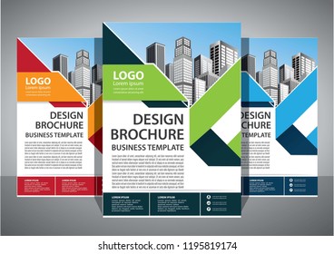 Brochure template layout, cover design annual report, magazine, flyer or booklet in A4 with blue geometric shapes on polygonal background