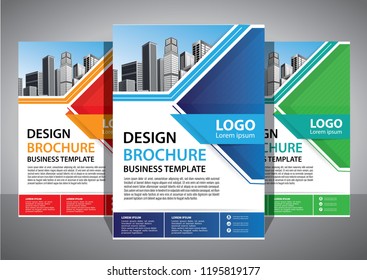 Brochure template layout, cover design annual report, magazine, flyer or booklet in A4 with blue geometric shapes on polygonal background