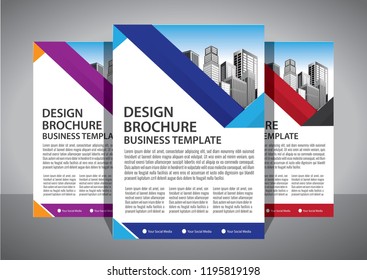 Brochure template layout, cover design annual report, magazine, flyer or booklet in A4 with blue geometric shapes on polygonal background