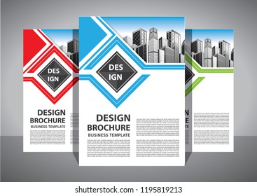Brochure template layout, cover design annual report, magazine, flyer or booklet in A4 with blue geometric shapes on polygonal background
