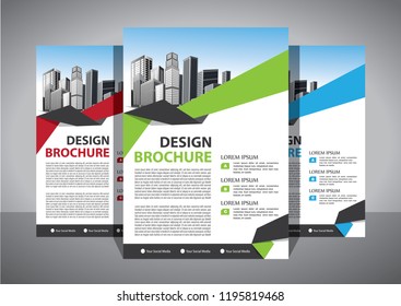 Brochure template layout, cover design annual report, magazine, flyer or booklet in A4 with blue geometric shapes on polygonal background