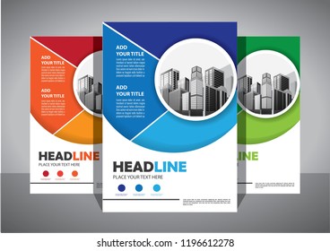 Brochure template layout, cover design annual report, magazine, flyer or booklet in A4 with blue geometric shapes on polygonal background