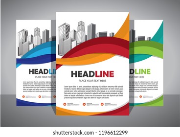 Brochure template layout, cover design annual report, magazine, flyer or booklet in A4 with blue geometric shapes on polygonal background