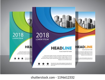 Brochure template layout, cover design annual report, magazine, flyer or booklet in A4 with blue geometric shapes on polygonal background