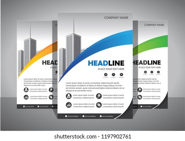 Brochure template layout, cover design annual report, magazine, flyer or booklet in A4 with blue geometric shapes on polygonal background