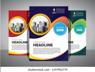 Brochure template layout, cover design annual report, magazine, flyer or booklet in A4 with blue geometric shapes on polygonal background
