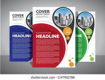 Brochure template layout, cover design annual report, magazine, flyer or booklet in A4 with blue geometric shapes on polygonal background