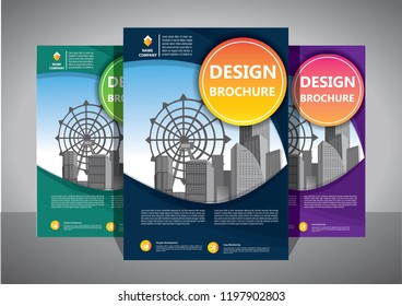 Brochure template layout, cover design annual report, magazine, flyer or booklet in A4 with blue geometric shapes on polygonal background
