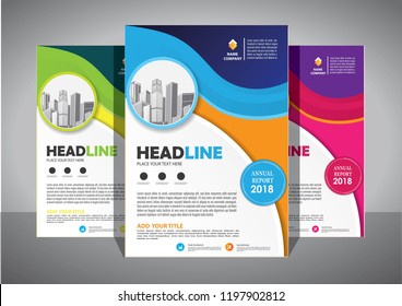 Brochure template layout, cover design annual report, magazine, flyer or booklet in A4 with blue geometric shapes on polygonal background