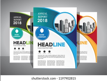 Brochure template layout, cover design annual report, magazine, flyer or booklet in A4 with blue geometric shapes on polygonal background