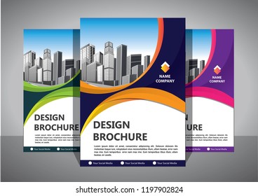Brochure template layout, cover design annual report, magazine, flyer or booklet in A4 with blue geometric shapes on polygonal background
