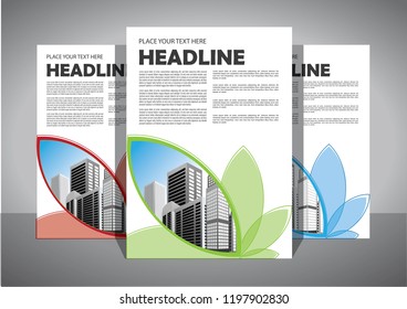 Brochure template layout, cover design annual report, magazine, flyer or booklet in A4 with blue geometric shapes on polygonal background