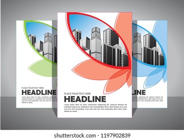 Brochure template layout, cover design annual report, magazine, flyer or booklet in A4 with blue geometric shapes on polygonal background