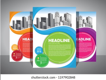 Brochure template layout, cover design annual report, magazine, flyer or booklet in A4 with blue geometric shapes on polygonal background