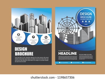 Brochure template layout, cover design annual report, magazine, flyer or booklet in A4 with blue geometric shapes on polygonal background