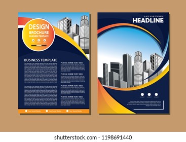 Brochure template layout, cover design annual report, magazine, flyer or booklet in A4 with blue geometric shapes on polygonal background