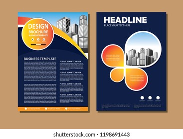 Brochure template layout, cover design annual report, magazine, flyer or booklet in A4 with blue geometric shapes on polygonal background