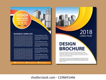 Brochure template layout, cover design annual report, magazine, flyer or booklet in A4 with blue geometric shapes on polygonal background
