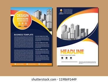 Brochure template layout, cover design annual report, magazine, flyer or booklet in A4 with blue geometric shapes on polygonal background