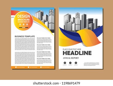 Brochure template layout, cover design annual report, magazine, flyer or booklet in A4 with blue geometric shapes on polygonal background