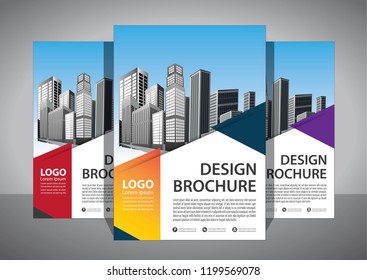 
Brochure template layout, cover design annual report, magazine, flyer or booklet in A4 with blue geometric shapes on polygonal background