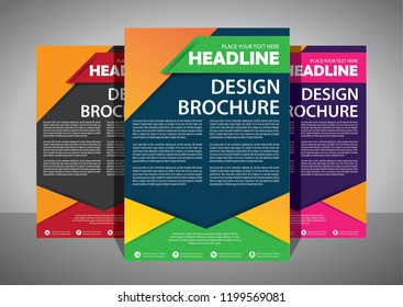 
Brochure template layout, cover design annual report, magazine, flyer or booklet in A4 with blue geometric shapes on polygonal background