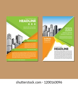 Brochure template layout, cover design annual report, magazine, flyer or booklet in A4 with blue geometric shapes on polygonal background