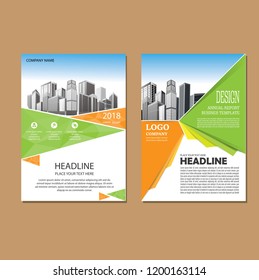 Brochure template layout, cover design annual report, magazine, flyer or booklet in A4 with blue geometric shapes on polygonal background