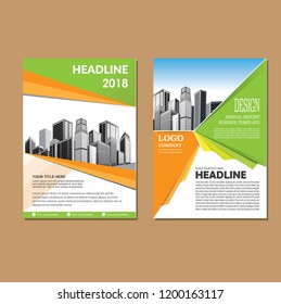 Brochure template layout, cover design annual report, magazine, flyer or booklet in A4 with blue geometric shapes on polygonal background