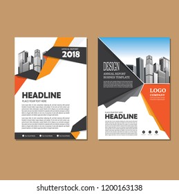 Brochure template layout, cover design annual report, magazine, flyer or booklet in A4 with blue geometric shapes on polygonal background