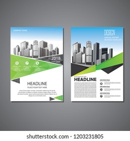 Brochure template layout, cover design annual report, magazine, flyer or booklet in A4 with blue geometric shapes on polygonal background