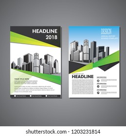 Brochure template layout, cover design annual report, magazine, flyer or booklet in A4 with blue geometric shapes on polygonal background
