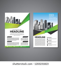 Brochure template layout, cover design annual report, magazine, flyer or booklet in A4 with blue geometric shapes on polygonal background
