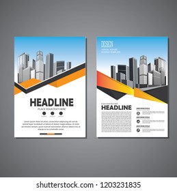 Brochure template layout, cover design annual report, magazine, flyer or booklet in A4 with blue geometric shapes on polygonal background