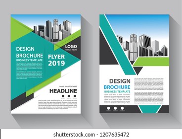 Brochure template layout, cover design annual report, magazine, flyer or booklet in A4 with geometric shapes on polygonal background